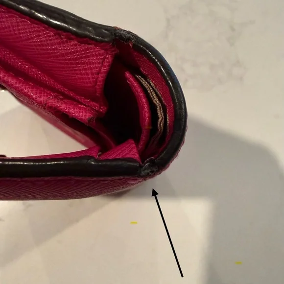 Michael Kors Fuchsia Wallet with Gold Logo - Picture 5 of 5